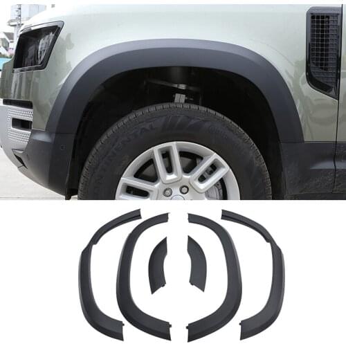ABS for Land Rover Defender 110 2020-2021 SUV Off-road Car Fender Arch Protector Widen Wheel Eyebrow Black Car Accessories 6 Pcs
