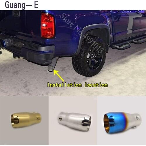 Car stickers muffler exterior back end pipe dedicate exhaust tip tail outlet ornament 1pcs For Chevrolet Colorado 2013-2018