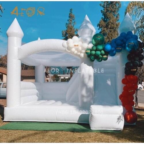 Outdoor adult wedding bouncer jumper bouncy castles inflatable white bounce house with slide
