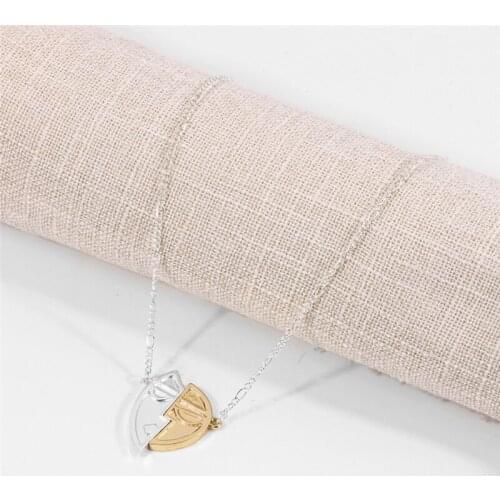 Fashion Double Color Alloy Love Heart Necklace For Women Charm Gold Color Necklaces Couples Jewelry Accessories Gift