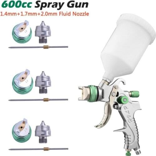 1.4/1.7/2mm 600cc Spray Guns Paint Texture Tool HVLP Car Furniture Airbrushing Painting Sprayer Wall Painting Sprayer