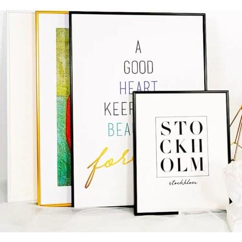 Oil Painting Picture Frame Metal Poster Frame Aluminum Photo Frames assembled Frame With Perspex and MDF Board For Wall Decor