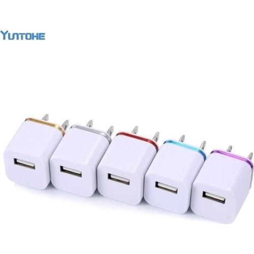 US Plug Single USB Charger AC Wall Charger Adapter for iPhone 5s 6 7 Plus for Samsung S8 S6 S7 Portable Mini Home Travel Charger