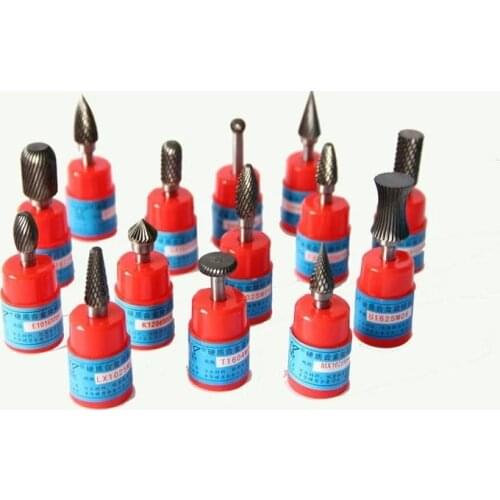 Tungsten steel grinding head 6mm Handle,rotary file,roll grinding,Carbide Burrs Drill Die Grinder Carving router bit, Size: 12mm