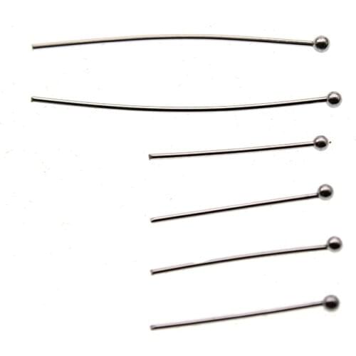 50pcs 15 25 30 50mm Stainless Steel Ball Head Pins Needles Beads Handmade for DIY Jewelry Making Accessories Earrings Findings