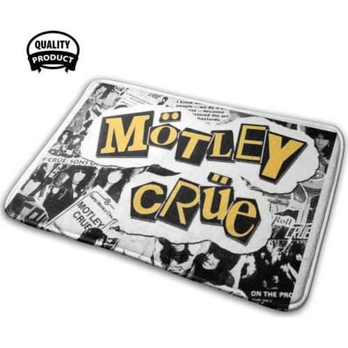 Band Tshirt 3D Household Goods Mat Rug Carpet Cushion 80S Music Motley Band Crue Metal Vintage Heavy Metal Bands Guitar Hard