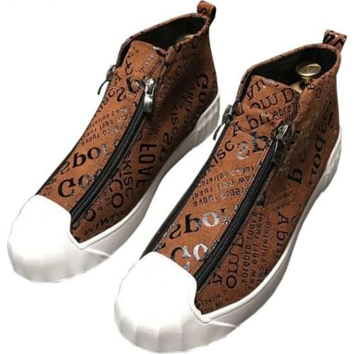 High Top Sport Loafers Shoes Men Luxury Brand Handmade Totem Street Men Sneakers Fashion Party Mens Dress Shoes L6