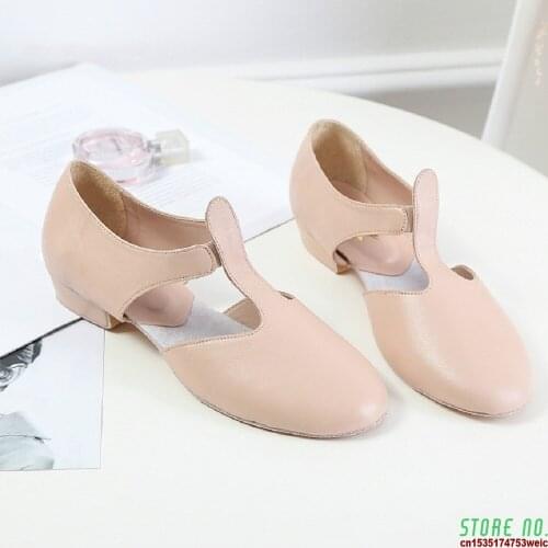 Genuine Leather Stretch Jazz Dance Shoes Women Ballet Lyrical Dancing Teacherss Excercise Dancing Pumps ALS023