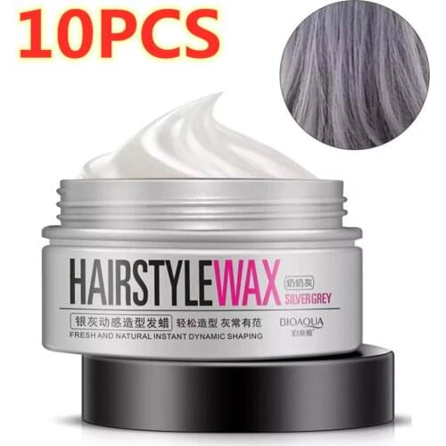 10PCS BIOAQUA Granny Grey Wax Silver Grey Dynamic Wax HairGel Water Hair Styling