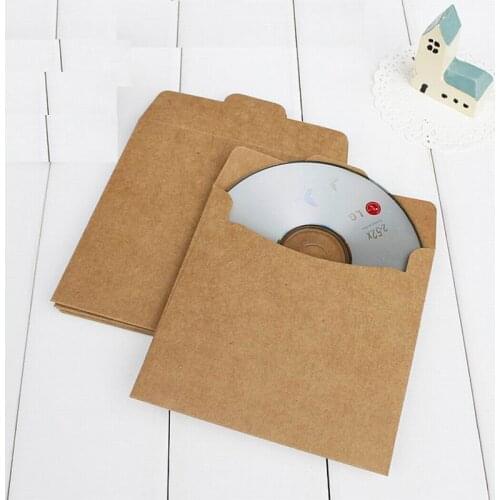 1000 PCS Kraft Blank CD Paper Case Bag Kraft Envelope Sleeves Discs DVD CD Card Photo Gift Envelope Bag Postcard Invitation