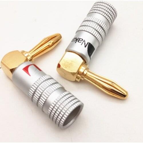 2Pcs 4mm 24K Gold-Plated Musical Cable Wire Banana Plug Audio Speaker Connector Musical Speaker Cable Wire Pin Connector