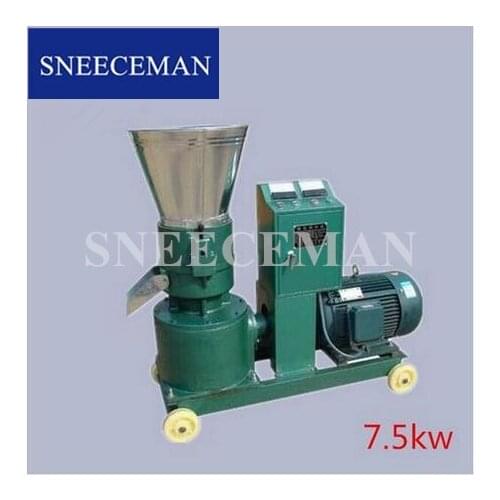 200-300kg/h 7.5kw Animal Pellet Machine Chicken Duck Goose And Rabbit Flat Die Feed Pellet Mill Flat Die Diamater 200mm