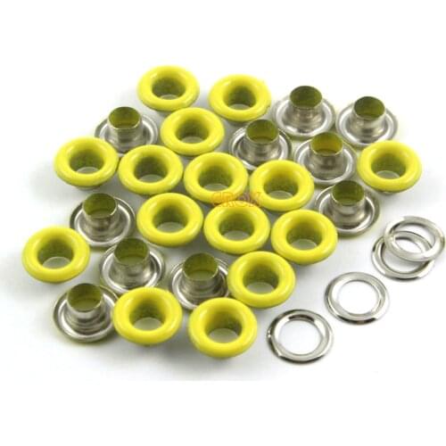 800 Set 8*4*4mm (Outer diameter * Inner diameter * Height) Yellow Round Eyelet Grommet