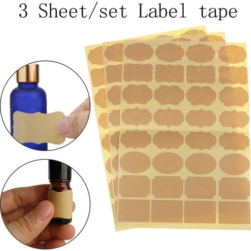 96 Pieces /3 Sheets/Set Essential Oil Empty Kraft Paper Perfume Bottle Roller Labels Stickers Accessories