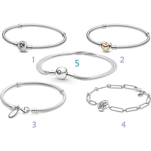 100% 925 Silver New Love Rose Petal Fashion PAN Bracelet Suitable For Original Womens Holiday Wedding Gift Diy Charm Jewelry