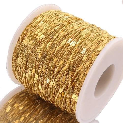 2Meters Width1.5MM Stainless Steel Cable Chain Body Waist Chains Necklace for Diy Jewelry Making Supplies Wholesale ItemsCrafts