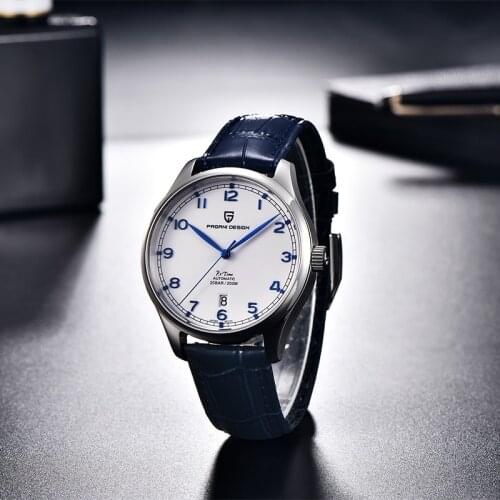 PAGANI DESIGN New Mens Pilot Watch Automatic Luxury NH35A Mechanical Wristwatch Waterproof 200M Genuine Leather Watches Men