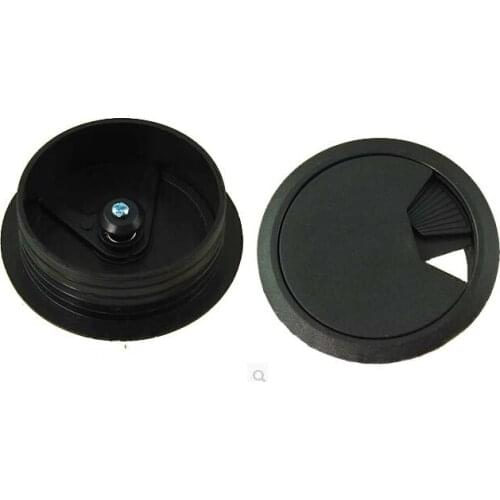 Wkooa 80mm Black PC Computer Desk Table Plastic Grommet, Cable Tidy, Port Surface, Wire Hole Cover
