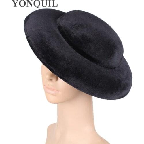 Black Top Wedding Bride Hat 30 CM Size Women Wedding Fascinator DIY Hair Accessories Ladies Party Dinner Chapeau Cap Retail