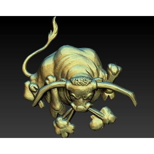 Buffalo 3D wall sticking decor STL format file 3d model relief for cnc in STL file format