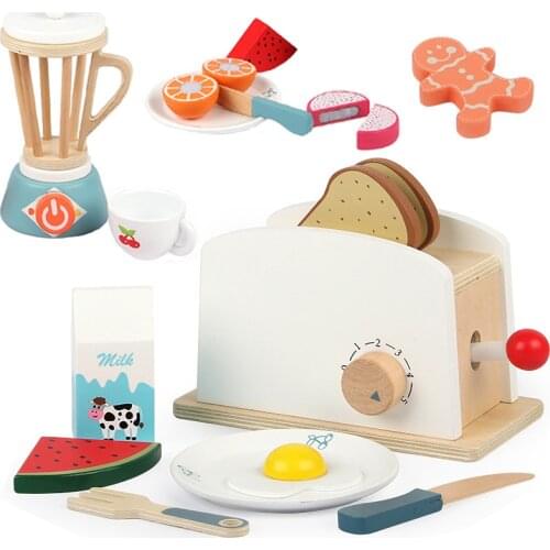 Childrens Wooden Simulation Bread Machine Kitchen Pretend Play House Toys Boys and Girls Early Education Educational Toys
