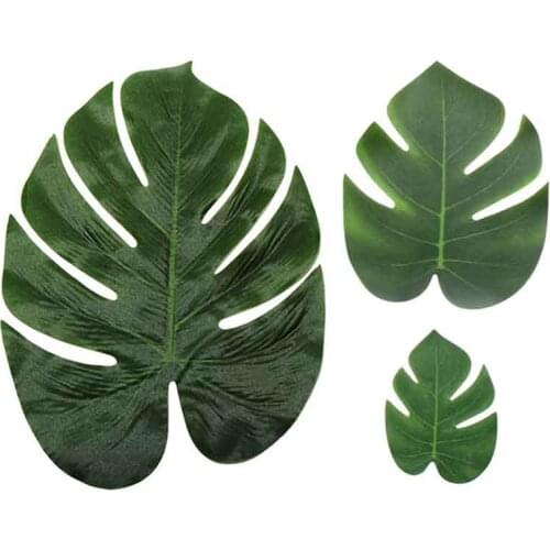 Artificial fake Monstera palm Leaves green plants wedding DIY decoration cheap Flowers arrangement plant leaf Decoration