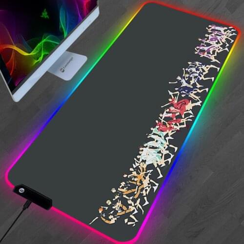 RGB Anime Haikyuu Mouse Pad LED Carpet Gamer PC Completo Computer Keyboard Gaming Accessories Table League of Legends Mousepad