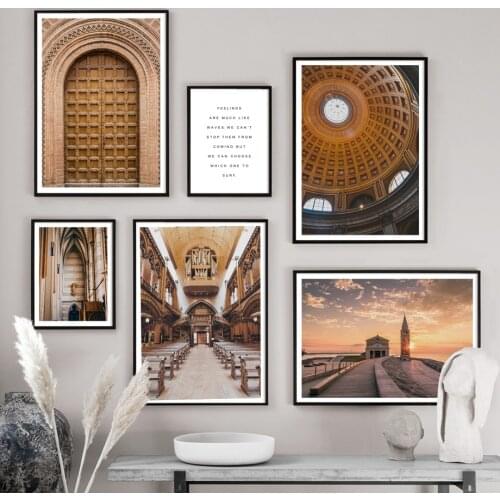 Lighthouse Morocco Door church Dome Quote Wall Art Canvas Painting Nordic Posters And Prints Wall Pictures For Living Room Decor
