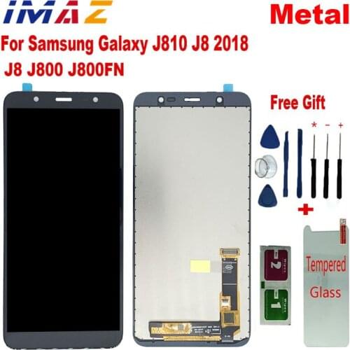 IMAZ Metal Iron Steet LCD For Samsung J8 2018 J8 J800 J800F/FN LCD Display Touch Screen Digitizer Assembly For Samsung J810 LCD