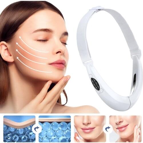 Micro Current IPL Hot Compress Face Lifting Slimming Device V Line Up Lift Belt Face Shaping Machine Double Chin Reducer Tool