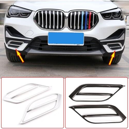 Car Front Fog Lights Lamp,Bumper,Side Decoration Frame Trim,ABS Chrome,For BMW X1 F48 2020-21,Exterior Accessoriy,Modified Parts