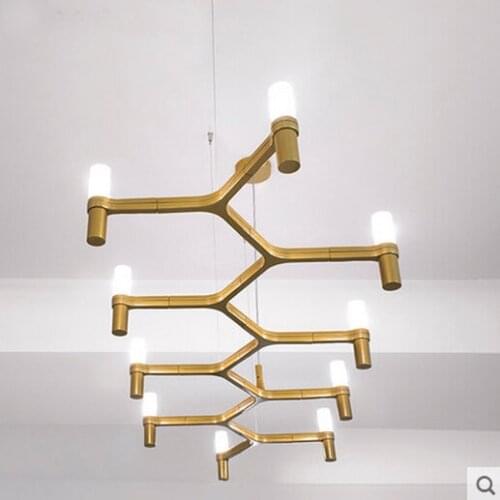 Droplight iron Post-modern Villa Duplex Stairs loft Design hanging lamp 10 Heads Candles Crown Pendant Light for restaurants