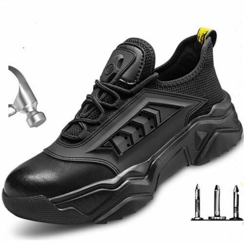 Luxury Designer Mens Steel Toe Work Shoes Safety Shoes Anti-smashing Anti-puncture Non-slip Protective Indestructible Shoes