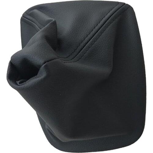Car Shift Gear Stick Manual Shift Knob Boot For BMW 3 Series E46 M3 Car Styling Black Leather Boot with frame