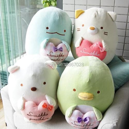 Sumikko gurashi plush toys anime Sumikkogurashi Bear penguin cat with heart Valentines Day plush dolls pillow Gift
