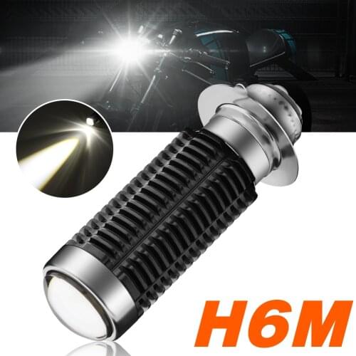 P15D H6M LED Motorcycle Headlight Bulb With Lens 5600LM Hi/Lo Beam Spotlight for Yamaha ATVS YFM350 400 450 660 700 Raptor.(1-Pa