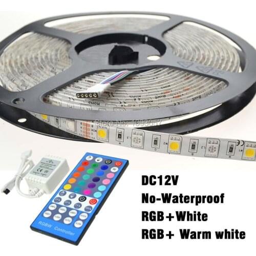 SMD 5050 RGBW Led Strip dc12v 60 leds/m No-waterproof Flexible Light Strip RGB+White Color/RGB+Warm White Color with Controller