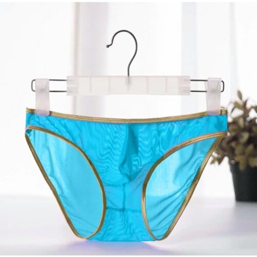 Sexy Pants Male Mesh Briefs Sexy Underwear Transparent Grid Pants Panties Thin Breathable Mens Seamless Briefs Underpants