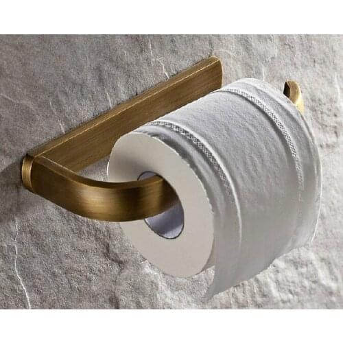 Vintage Retro Antique Brass Square Wall Mounted Bathroom Toilet Paper Roll Holder Bathroom Accessory mba171