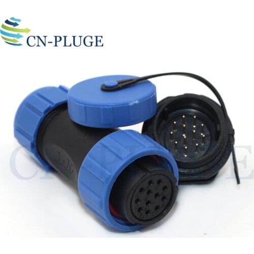SP21 Type Waterproof 12 pin Wire Rear nut Connector Outdoor Automotive Cable Connector Male Socket and Female Plug IP68