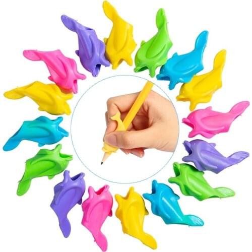 10 Pcs/lot Kids Pen Holder Silicone Baby Learning Writing Tool Correction Device Fish Pencil Grasp Writing Aid Grip Stationery