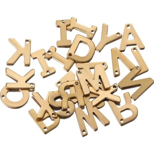 100pcs/lot MIX Stainless Steel A-Z 26 Letter Pendant Fit Bracelets Necklace DIY Metal Charms for Jewelry Making Bulk Wholesale