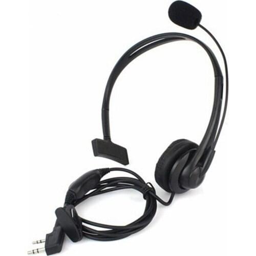 2 Pin PTT Mic Headset for Kenwood Radio QUANSHENG PUXING WOUXUN HYT TYT TH Baofeng UV5R Earpiece Black New