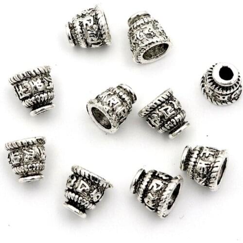 20Pcs Antique Silver Color Bowl Bell Loose Sparer Bead End Caps for Jewelry Making Finding Diy Accessories Component Wholesale