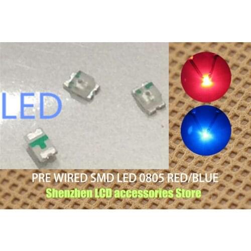 2000piece/lot 2colors x 1000pcs =2000pcs SMD 0805 led Super Bright Red Blue