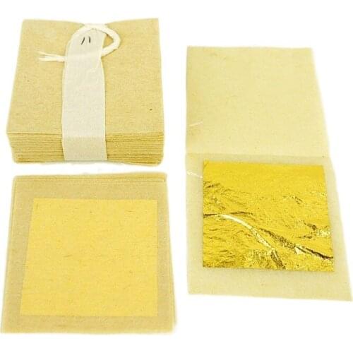 30-100 Sheets 4.33x4.33 cm Genuine 24K Edible Gold Leaf - Food Decoration Gold Leaf Gold mask for cosmetology Craft Gold Foil