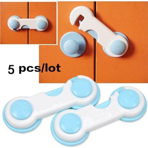 5Pcs 1 set Todder Baby Child Kids Door Drawers Wardrobe Cabinet Safety Plastic Lock Pink Blue Cover