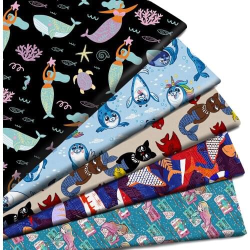 50*145cm Cat Animal Polyester Fabric for Tissue Kids Home Textile Patchwork Cloth DIY Sewing Quilting Curtain,c15081