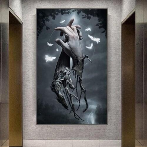 Abstract Hurt Withered Finger Print Art Canvas Painting Wall Art Posters Wall Pictures for Living Room Cuadros Home Decor