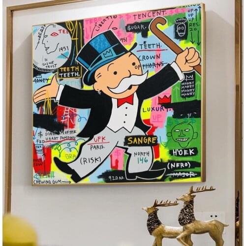Alec Monopoly Money Graffiti Art Paintings on The Wall Art Posters and Prints MONOPOLY DOLLAR Wall Picture for Living Room Decor